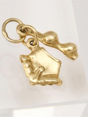 Estate 14K Yellow Gold Bra & Panties Charm Knickers Lingerie Set